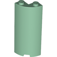 Lego Cylinder Quarter 2 x 2 x 5 (Wall) / Sand Green