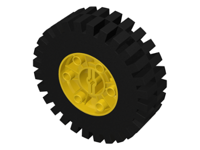 Lego Wheel 24 x 43 Technic with Black Tire 24 x 43 Technic (3739 / 3740)