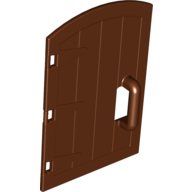 Lego Duplo Door 1 x 4 x 4 with Rounded Top and Handle - Castle / Reddish Brown