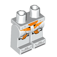 Lego Hips and White Legs with Clone Trooper Armor, Orange Markings Print / White