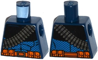 Lego Torso Batman Bandolier and Orange Belt with Pouches Pattern