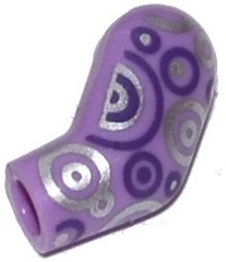 Lego Arm, Left with Dark Purple and Silver Circles Pattern / Medium Lavender
