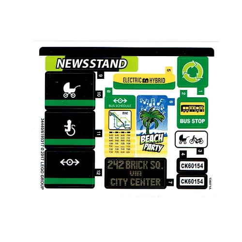 Lego Sticker Sheet for Set 60154-1 / [No Color/Any Color]