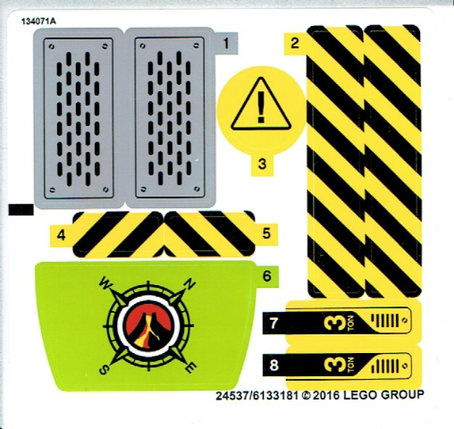 Lego Sticker Sheet for Set 60122-1