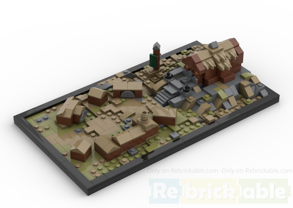 Lego Edoras miniatur diorama