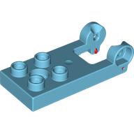 Lego Duplo Plate 2 x 3 with 4 Studs and Reinforced Hinge / Medium Azure