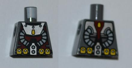 Lego Torso Atlantis Diver Two Hoses and Yellow Belt Pattern / Dark Bluish Gray