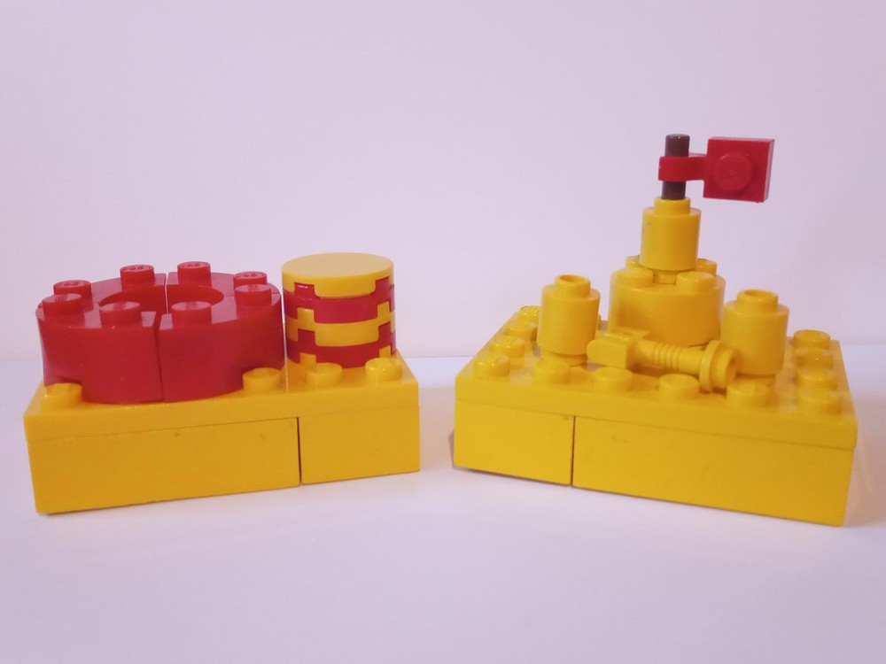 Lego Beach toys and sand castle diorama