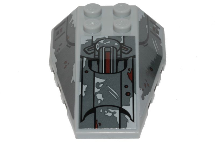 Lego Wedge 6 x 4 Triple Curved with SW AT-ST Leg Panels on Dark Bluish Gray Background Pattern (Stickers) - Set 75254
