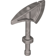 Lego Duplo Axe / Tomahawk Square Handle and Hollow Bottom / Flat Silver