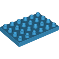 Lego Duplo Plate 4 x 6 / Dark Azure