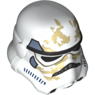 Lego Helmet Stormtrooper, Dotted Mouth, Sand Blue Marks and Tan Dirt Stains Print