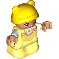 Lego Duplo Figure Baby, Yellow Hat, Nougat Head