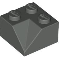 Lego Brick Sloped 45° 2 x 2 Double Concave / Dark Gray