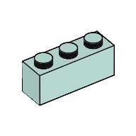 Lego Brick 1 x 3 / Aqua