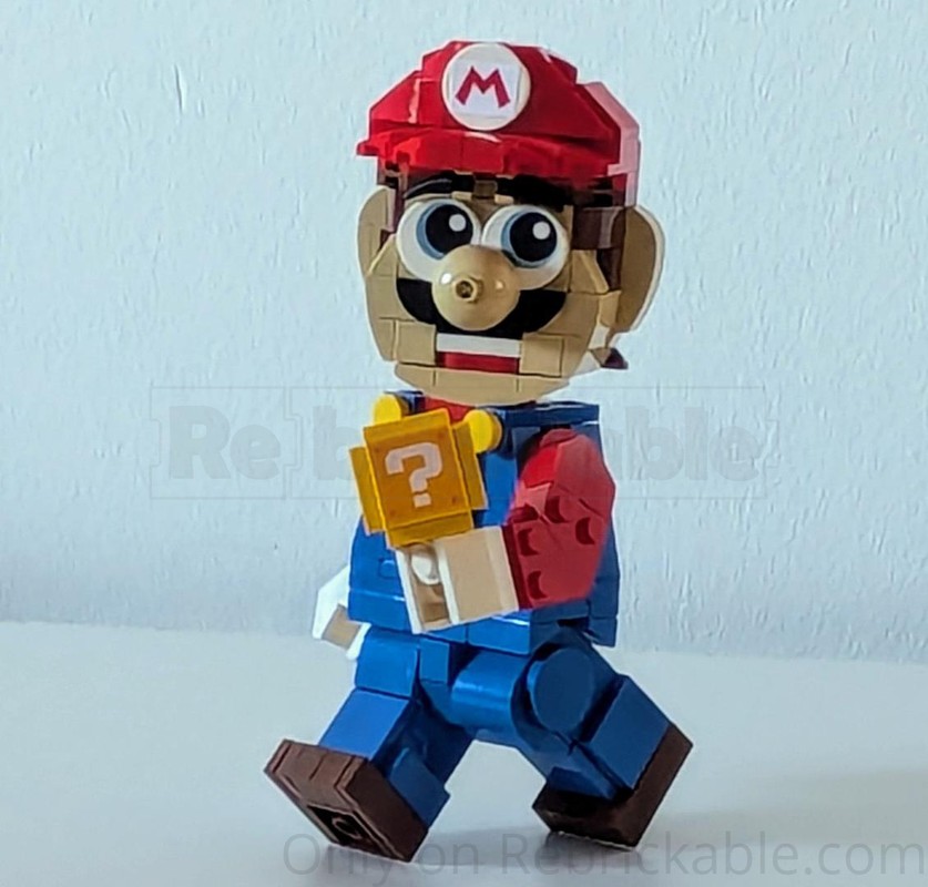 Lego Upscaled Italian Plumber Mini Figure in 3:1 inspired
