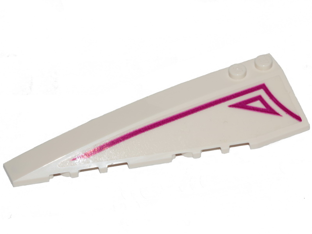 Lego Wedge 10 x 3 Left with Magenta Stripe and Outlined Triangle on Transparent Background Pattern (Sticker) - Set 70830
