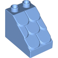 Lego Duplo Brick 3 x 2 x 2 Slope Shingled / Medium Blue