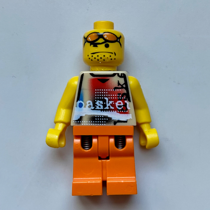 Lego Basketball Player, White Torso, Orange Legs