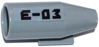 Lego Engine, Smooth Large, 2 x 2 Thin Top Plate with 'E-03' Pattern Model Left Side (Sticker) - Set 60093 / Light Bluish Gray