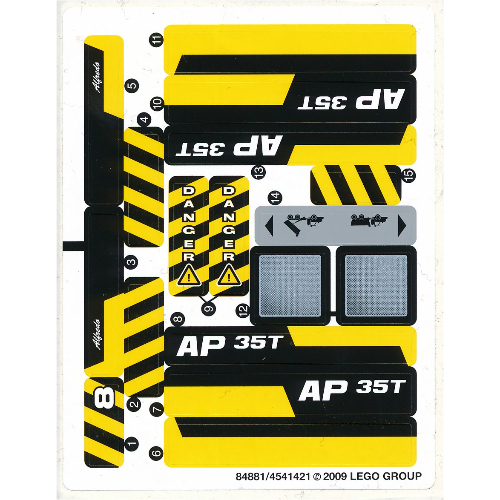 Lego Sticker Sheet for Set 8264-1