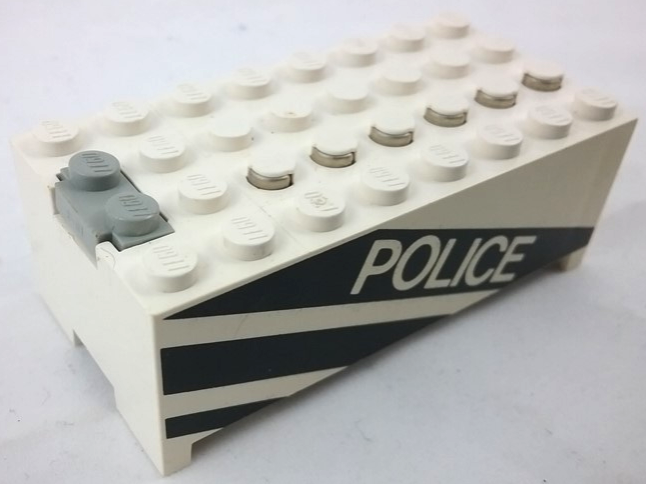 Lego Electric 9V Battery Box Small without Battery Cover with 'POLICE' and Black Stripes Pattern
