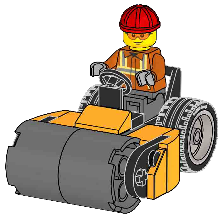 Lego Construction Worker with Roller