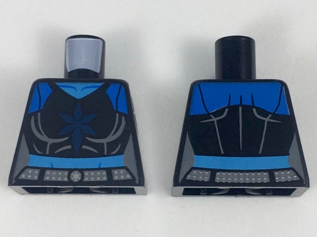 Lego Torso Female Blue Shoulders, Dark Blue Snowflake Symbol Pattern / Black