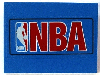 Lego Slope 10 6 x 8 with NBA Logo Red Pattern (Sticker) - Sets 3432 / 3433 / Blue