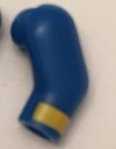 Lego Arm, Left with Yellow Stripe Pattern
