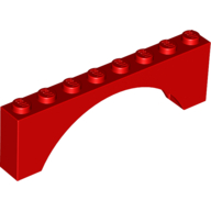 Lego Brick Arch 1 x 8 x 2 / Red