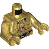 Lego Torso Droid Plates, Concentric Circles, and Wires Print, Pearl Gold Arms and Hands / Pearl Gold
