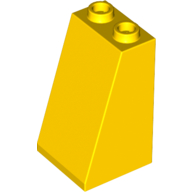 Lego Brick Sloped 75° 2 x 2 x 3 [Hollow Studs] / Yellow