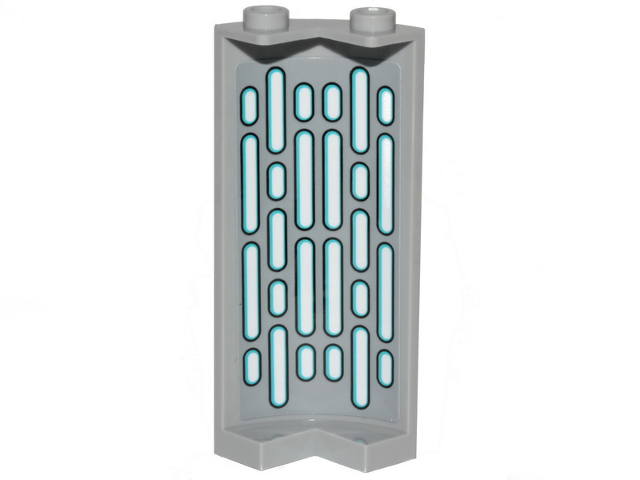 Lego Cylinder Quarter 2 x 2 x 5 with 1 x 1 Cutout with Blue and White Bars (SW Wall Lights) Pattern on Inside (Sticker) - Sets 75216 / 75324
