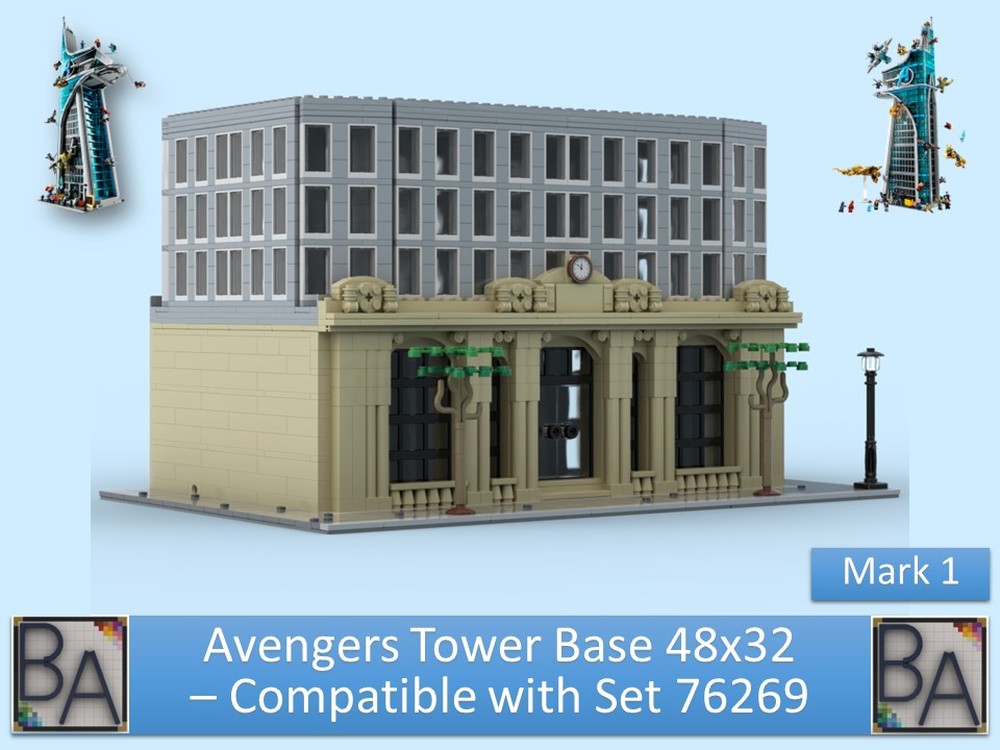 Lego Avengers Tower Base 48x32 - Compatible with Set 76269 (Mark 1)
