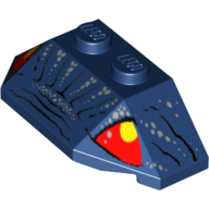 Lego Brick Wedged, Sloped 45° 2 x 4 Triple with Angler Fish Face Print