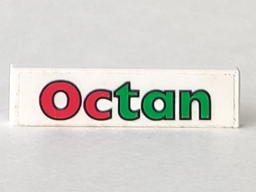 Lego Tile 1 x 4 with 'Octan' Pattern (Sticker) - Sets 6397 / 6472 / 6663