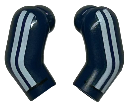 Lego Arm, (Matching Left and Right) Pair with 2 White Stripes Pattern