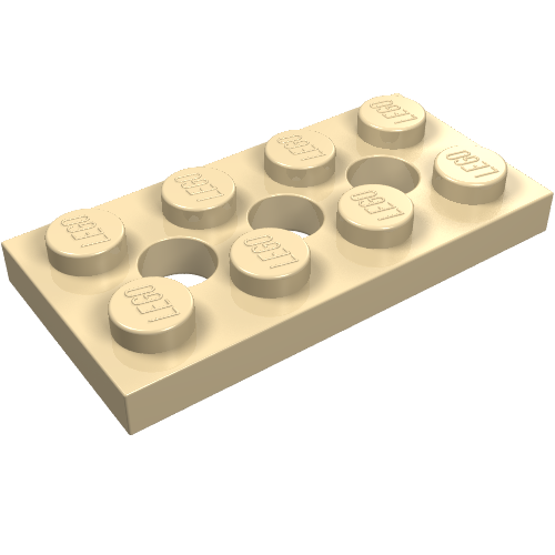 Lego Technic Plate 2 x 4 [3 Holes] / Tan