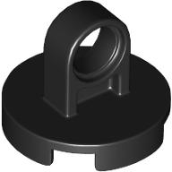 Lego Tile Round 2 x 2 - Thick Lifting Ring / Black