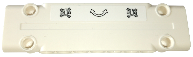 Lego Technic, Panel Plate 3 x 11 x 1 with Black Mars Rover Symbols and Curved Double Arrow Pattern (Sticker) - Set 42158