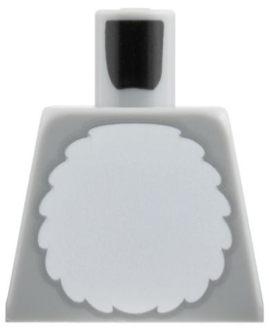 Lego Torso White Round Fur Belly Pattern / Light Bluish Gray