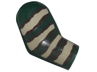 Lego Arm, Right with Tan Stripes Pattern / Dark Green