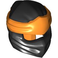 Lego Wrap with Long Back Knot, Orange Band Pattern / Black
