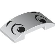 Lego Brick Curved 4 x 2 Double with Black Eyes, Eyebrows Print