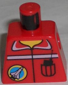 Lego Torso Space Port Logo and Radio in Pocket Pattern / Red