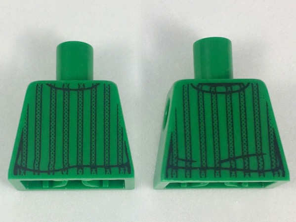 Lego Torso with Black Hems and Vertical Stripes Pattern