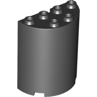 Lego Cylinder Half 2 x 4 x 4 / Black