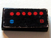 Lego Tile 1 x 2 with 6 Red Dots (Car Battery Top) Pattern (Sticker) - Set 377-1