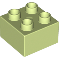 Lego Duplo Brick 2 x 2 / Yellowish Green